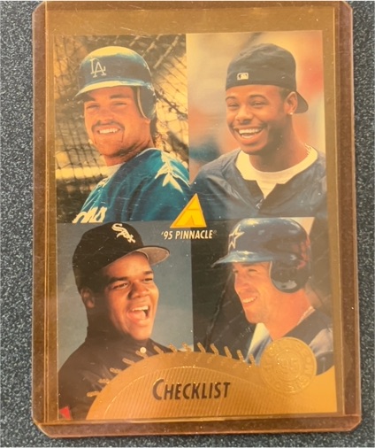 1995 Pinnacle #450 Ken Griffey Jr., Mike Piazza, Frank Thomas, Jeff Bagwell — front