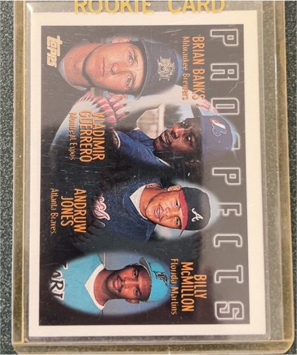 1996 Topps #435 Brian Banks / Vladimir Guerrero / Andruw Jones / Billy McMillon — front