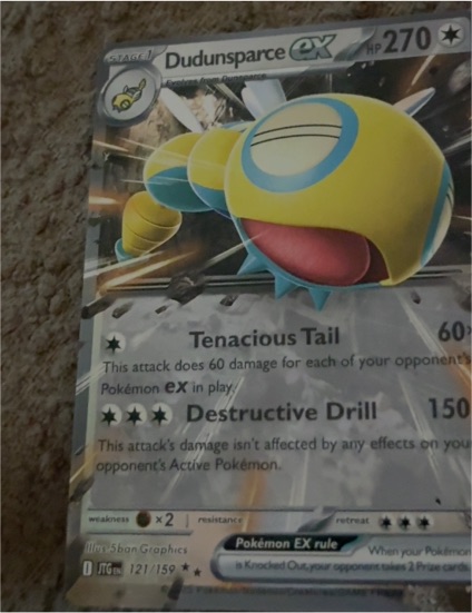 2025 Pokemon Scarlet & Violet SV09: Journey Together #121 Dudunsparce ex — front