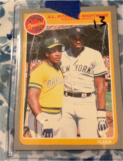 1985 Fleer #629 Rickey Henderson / Dave Winfield — front
