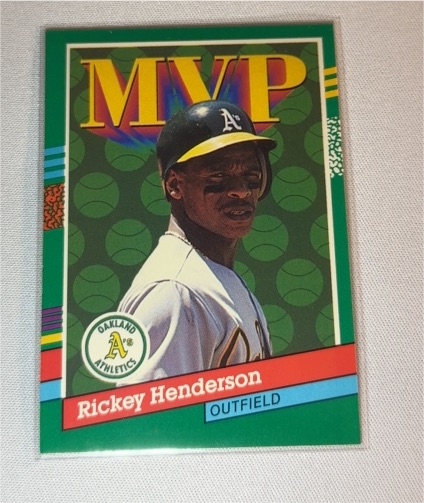 1990 Donruss #387 Rickey Henderson MVP — front