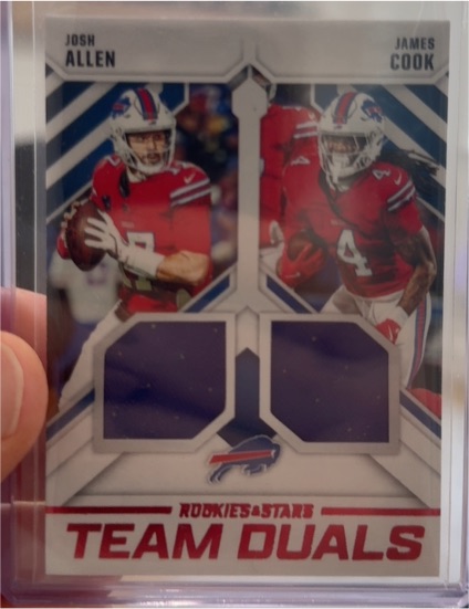 2025 Panini Rookies & Stars #TD-BUF Josh Allen & James Cook Team Duals — front