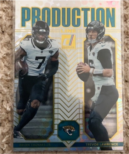 2025 Donruss #5 Brian Thomas Jr. / Trevor Lawrence Production Line — front