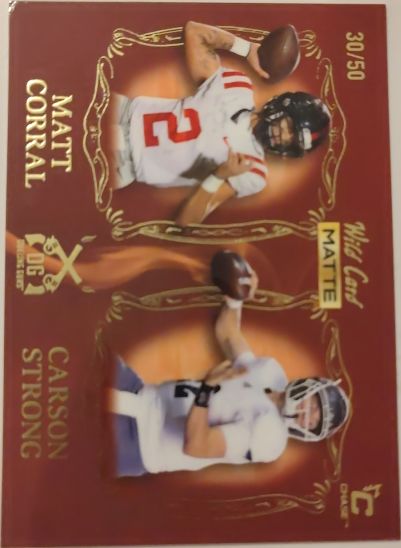 2022 Wild Card Matte #DG-10 Matt Corral / Carson Strong Dueling Guns — front