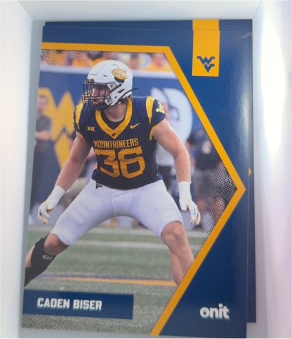 2025 Onit Football #Caden Biser West Virginia Mountaineers — front