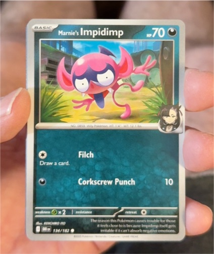 2022 Pokémon SV10: Destined Rivals #134 Marnie's Impidimp — front