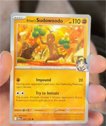 2025 Pokemon SV10: Destined Rivals #093 Ethan's Sudowoodo — front