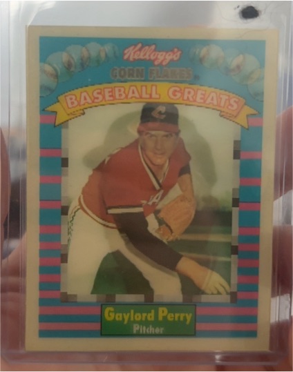 1991 Kellogg's Corn Flakes Baseball Greats #1 Gaylord Perry — front