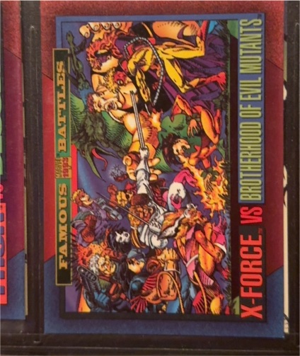 1993 SkyBox Marvel Universe #167 X-Force vs Brotherhood of Evil Mutants — front