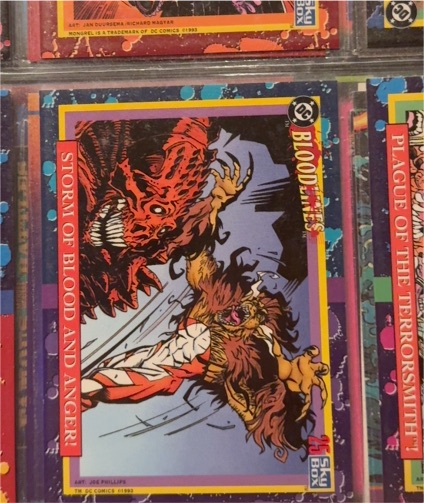 1993 SkyBox DC Comics Bloodlines #25 Storm of Blood and Anger! — front