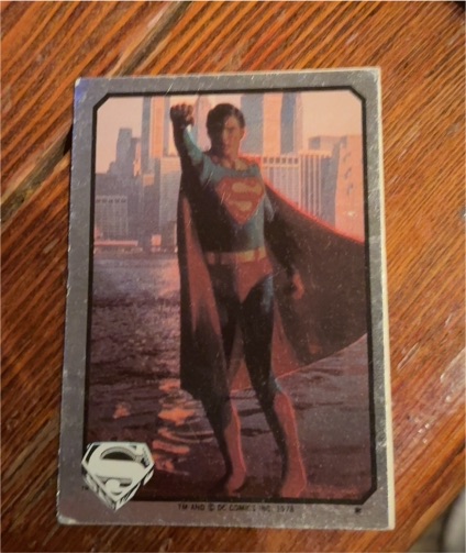 1978 Topps Superman #1 Superman (Christopher Reeve) Foil Sticker — front
