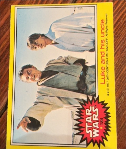 1977 Topps Star Wars #184 Luke and his uncle — front