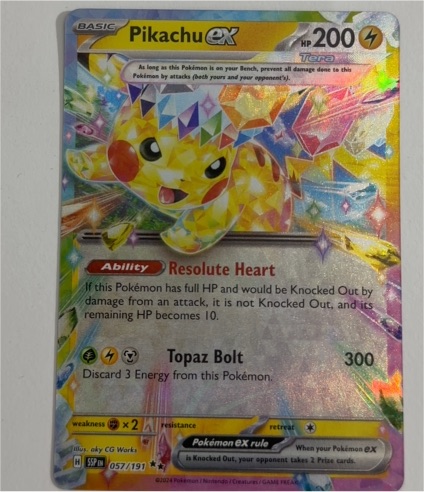 2023 Pokémon Scarlet & Violet SV08 Surging Sparks #057 Pikachu ex — front