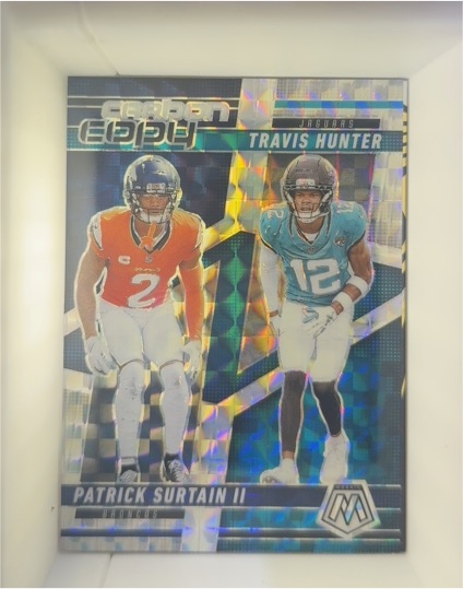 2025 Panini Mosaic #CCO-9 Patrick Surtain II / Travis Hunter Carbon Copy — front