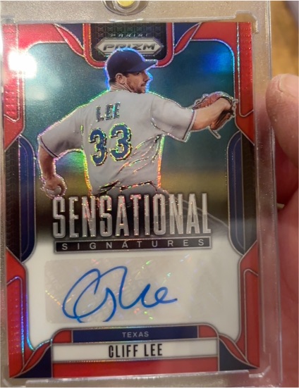 2025 Panini Prizm #SS-CL Cliff Lee Sensational Signatures Red Prizm Auto — front