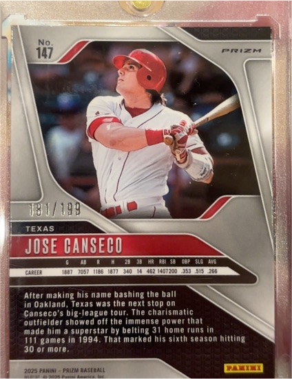 2025 Panini Prizm #147 Jose Canseco — front