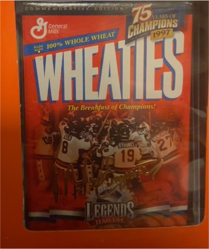 1997 Wheaties 75 Years of Champions Mike Eruzione Mini Box — front