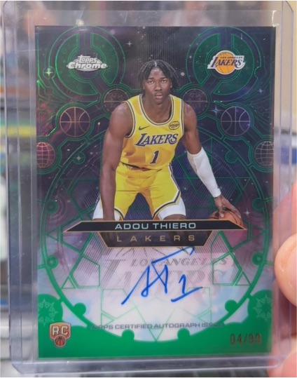 2025 Topps Chrome #CHR-AT Adou Thiero Chromographs Style Rookie Auto Lakers — front