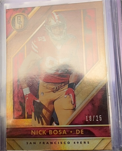 2020 Panini Gold Standard #18 Nick Bosa Rose Gold Parallel — front