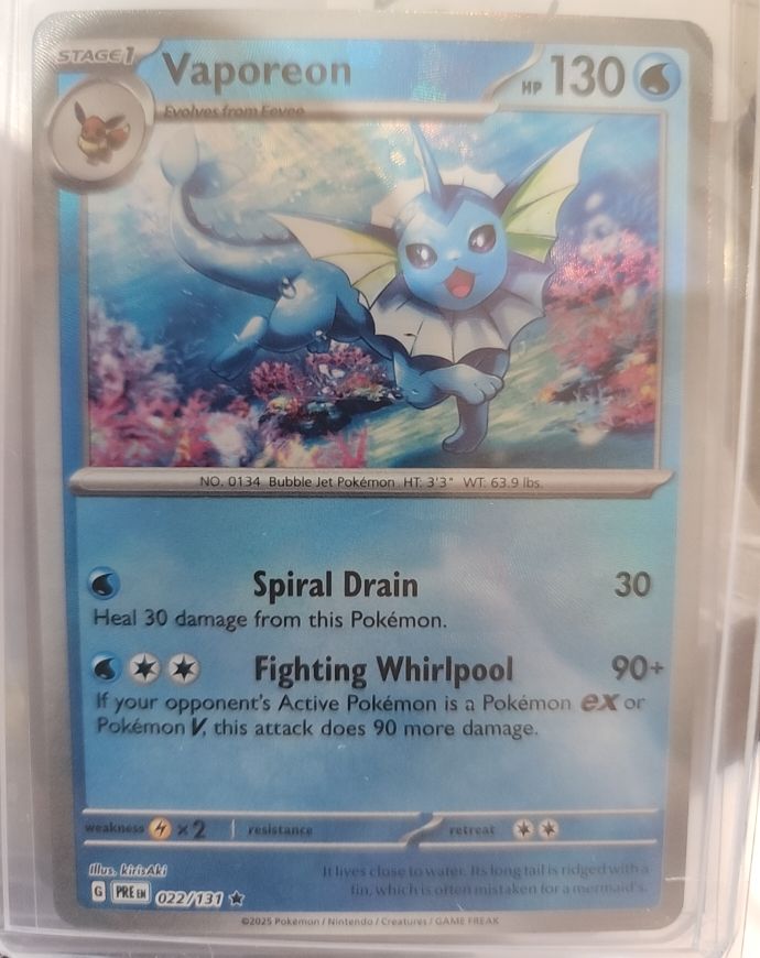 2025 Pokémon #022 Vaporeon — front