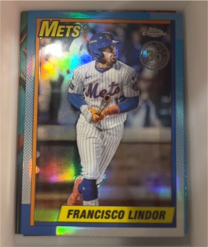 2025 Topps Chrome 1990 35th Anniversary #90CB-10 Francisco Lindor — front