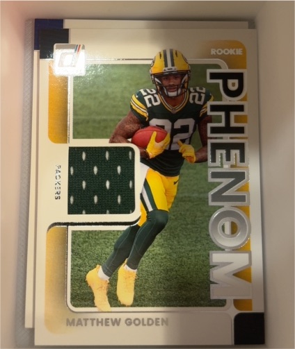 2025 Panini Donruss #RPJ-MGN Matthew Golden Rookie Phenom Jerseys — front