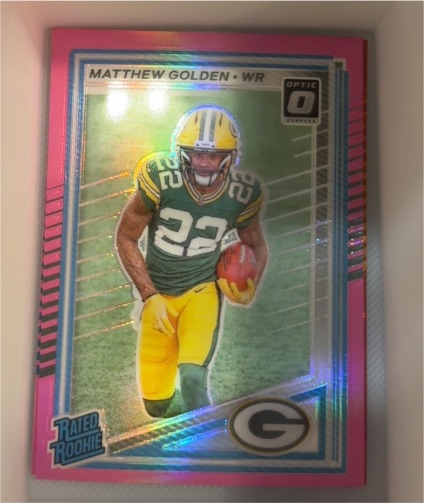 2025 Panini Donruss Optic #311 Matthew Golden Rated Rookie Preview Pink Prizm — front