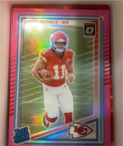 2025 Donruss #321 Jalen Royals Optic Rated Rookies Preview Pink — front