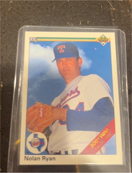 1990 Upper Deck #734 Nolan Ryan 300th Win Banner — front