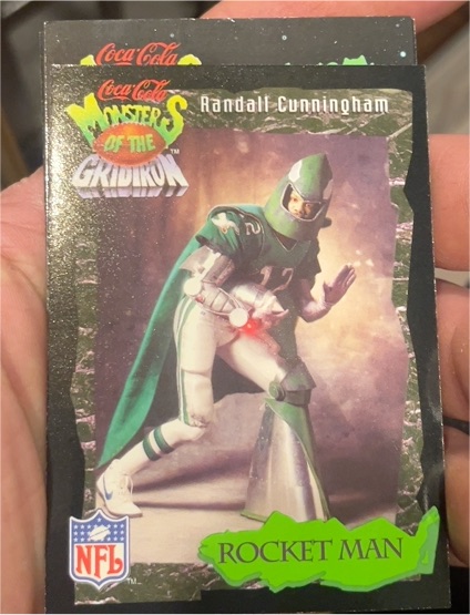 1994 Coca-Cola Monsters of the Gridiron #24 Randall Cunningham — front