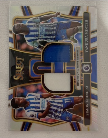 2024 Panini Select Premier League Dual Swatches #DS-BH Simon Adingra / Yankuba Minteh — front