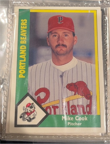 1990 CMC Portland Beavers Mike Cook #4 — front