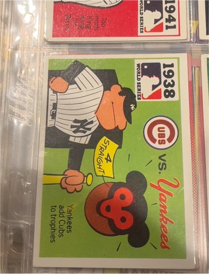 1971 Fleer Laughlin World Series Black Backs #36 1938 Cubs vs Yankees — front
