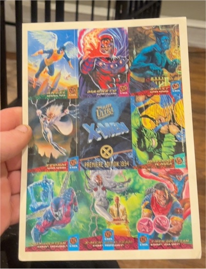 1994 Fleer Ultra X-Men Premiere Edition 9 Card Uncut Promo Sheet — front