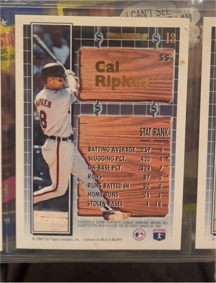 1994 Topps Black Gold #18 Cal Ripken — front