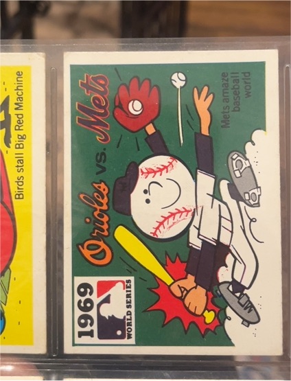 1971 Fleer World Series #67 1969 Orioles vs Mets Laughlin Character — front
