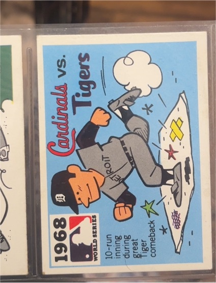 1971 Fleer Laughlin World Series Black Backs #66 1968 Cardinals vs Tigers — front