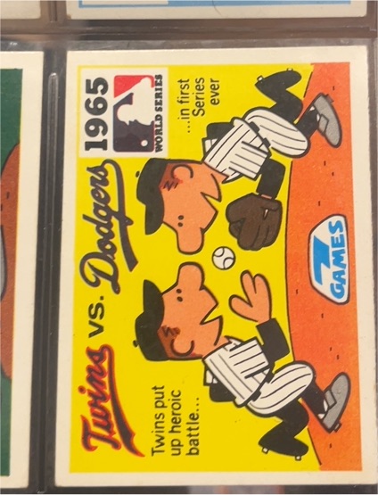 1971 Fleer World Series #63 1965 Twins vs Dodgers — front