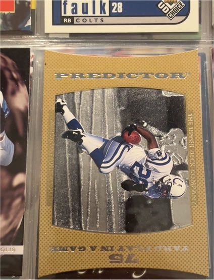 1996 Upper Deck Predictor #PR9 Marshall Faulk — front