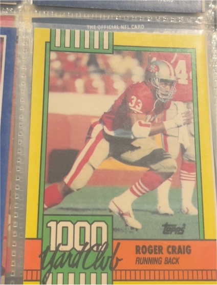 1990 Topps #28 Roger Craig 1000 Yard Club — front