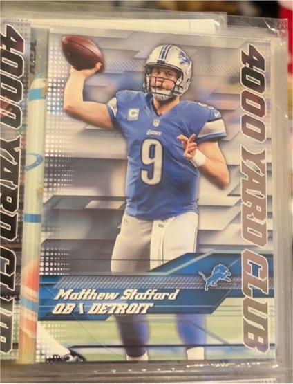 2014 Topps #9 Matthew Stafford 4000 Yard Club — front
