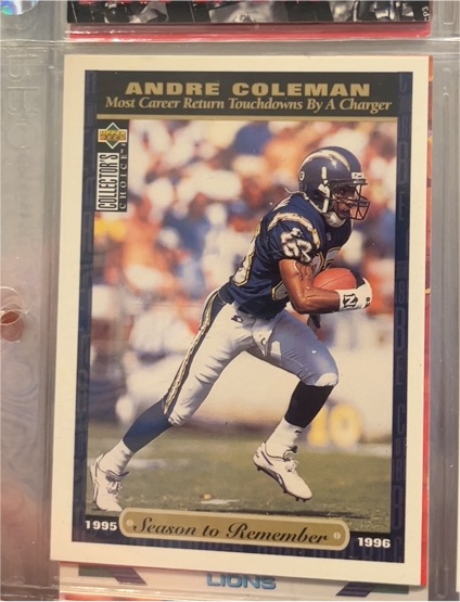 1996 Upper Deck Collector's Choice Season to Remember #73 Andre Coleman — front