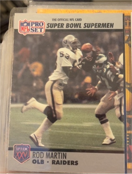 1990 Pro Set Super Bowl XXV #99 Rod Martin — front