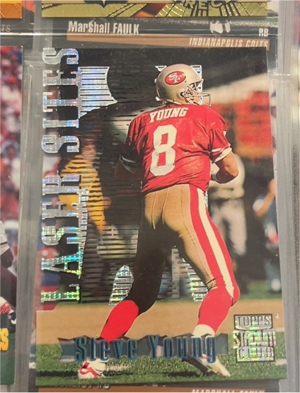 1996 Topps Stadium Club Laser Sites #LS3 Steve Young — front