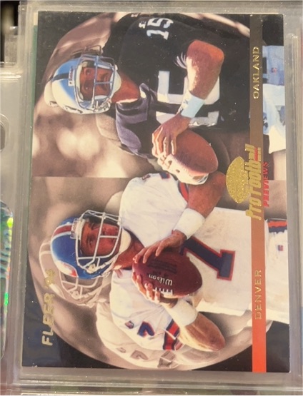 1996 Fleer #191 John Elway/Jeff Hostetler — front