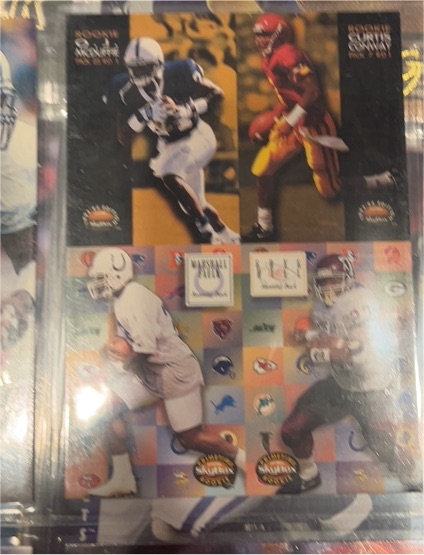 1996 SkyBox Premium PRR #232 O.J. McDuffie / Curtis Conway / Marshall Faulk / Garrison Hill — front