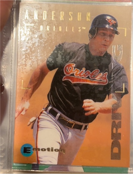 1995 SkyBox Emotion #1 Brady Anderson Baltimore Orioles — front