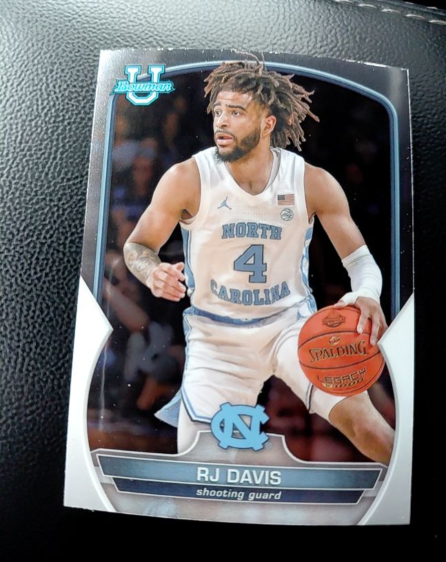 2022-23 Bowman University Chrome #10 RJ Davis — front