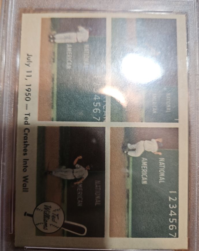 1959 Fleer #40 Ted Williams Ted Crashes Into Wall — front