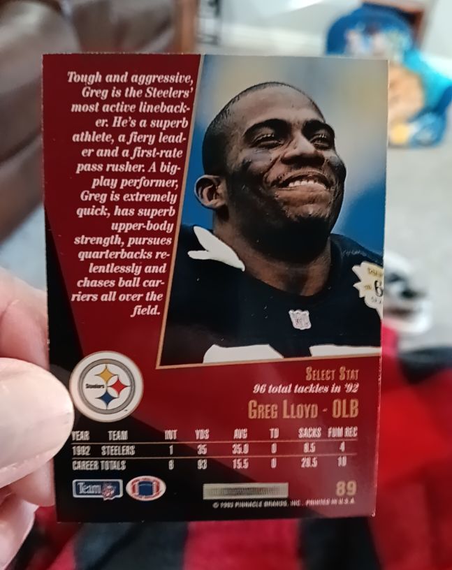 1993 Pinnacle Select #89 Greg Lloyd — front